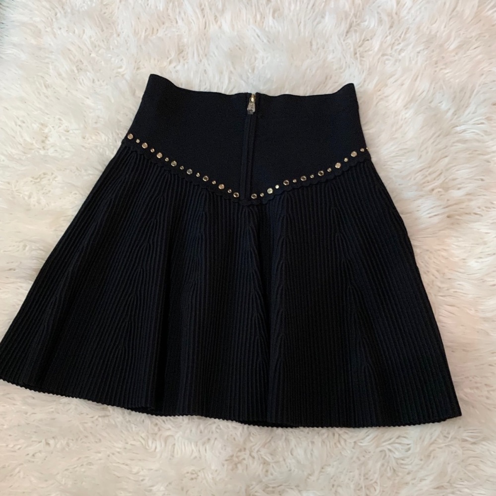 Sandro Paris Flared Knit Skirt With Zip